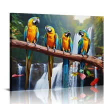 Nawypu Colourful Parrots Macaws Poste Poster Decorative Painting Canvas Wall Art Living Room Posters Bedroom Painting