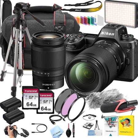 Nikon Z6 III Mirrorless Digital Camera Z DX 24-200mm f/4-6.3 Lens | 24.5 MP | 4K UHD + 128GB Memory + Video Mic + LED Light + Filters Case Tripod & More (Deluxe Value Bundle) (International Model) Nikon Z6 III Mirrorless Digital Camera Z DX 24-200mm f/4-6.3 Lens | 24.5 MP | 4K UHD + 128GB Memory + Video Mic + LED Light + Filters Case Tripod & More (Deluxe Value Bundle) (International Model)
