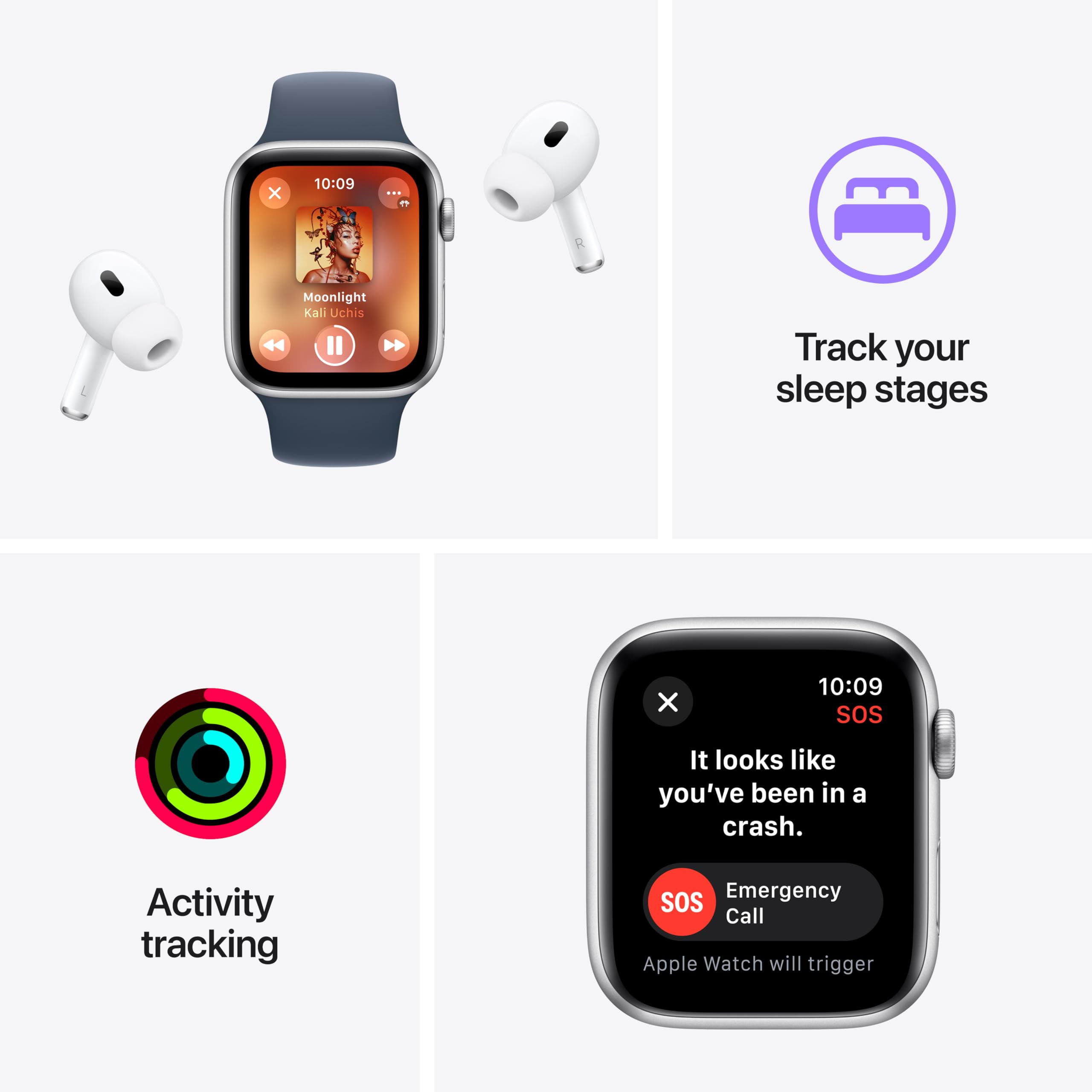Apple Watch SE 2 40mm Midnight Aluminum - Midnight Sport Loop MRE03LL/A,1,1,1