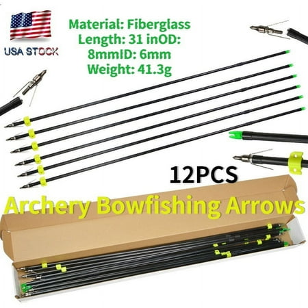 AMEYXGS 12pcs Archery Outdoor BowFishing for Fish Hunting - Black