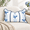 Azure Navy Blue Watercolor Striped Lily of the Valley 12"x20", variant on Azure Blue Fretwork Trellised Screen 20"x20" Decorative Throw Pillow Cover