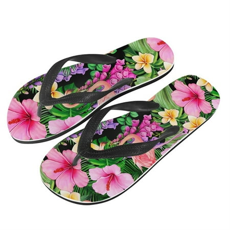 

Bivenant Store Men s Cute Flamingo Pattern Slides Sandals Summer Fashion Flat Sandals Toe Slip On Beach Sandals Flip Flops Size 8 to 12