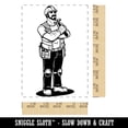 thumbnail image 2 of Construction Worker Builder Man With Hammer Rectangle Rubber Stamp Stamping Scrapbooking Crafting - Small 1.7in, 2 of 7