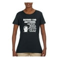 thumbnail image 2 of Wild Bobby, Office Dwight Quote Before I Do Anything, Pop Culture, Women Graphic Tee, Black, Small, 2 of 4