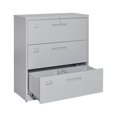 thumbnail image 3 of MIIIKO 3 Drawer Lateral File Cabinet with Lock, Lateral Filing Cabinet, Large Deep Drawers Locked by Keys, Metal Storage File Cabinet for Hanging Files Letter/Legal/F4/A4 Size, 3 of 4