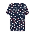thumbnail image 4 of July 4th Shirts USA Flag Printed V-neck T-Shirts for Women Independence Day Short Sleeve Graphic Tees (XL, Dark Blue), 4 of 5