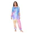 thumbnail image 2 of 1 Piece Adult Onesie Pajamas Cozy & Loose-Fit Sleepsuit Loungewear with Pockets Tie-dye Clouds Pattern X-Large, 2 of 7