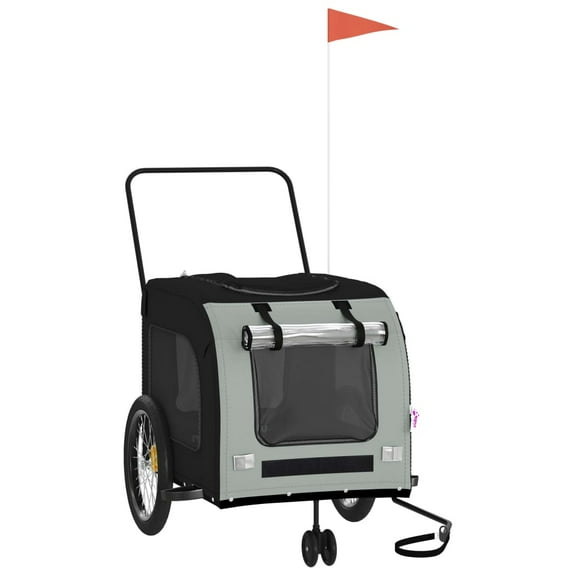 vidaXL Pet Bike Trailer Bicycle Cargo Dog Stroller Oxford Fabric and Iron