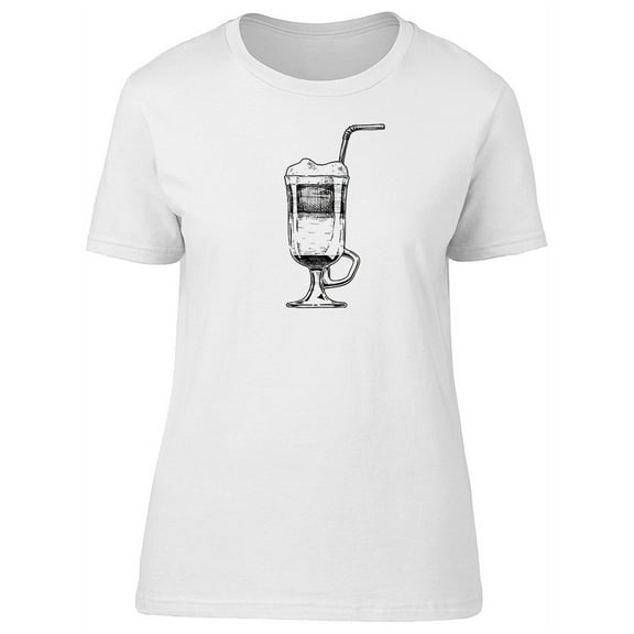 Vintage Irish Coffee Cup Sketch T-Shirt Women -Image by Shutterstock, Female Medium