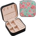 thumbnail image 2 of SKYSONIC Pink Flower Leather Jewelry Box,Portable Mini Jewelry Case Traveling Jewelry Organizer for Rings Necklaces Bracelets Earrings, 2 of 7