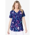 thumbnail image 2 of Woman Within Plus Size Short-Sleeve V-Neck Shirred Tee, 2 of 6