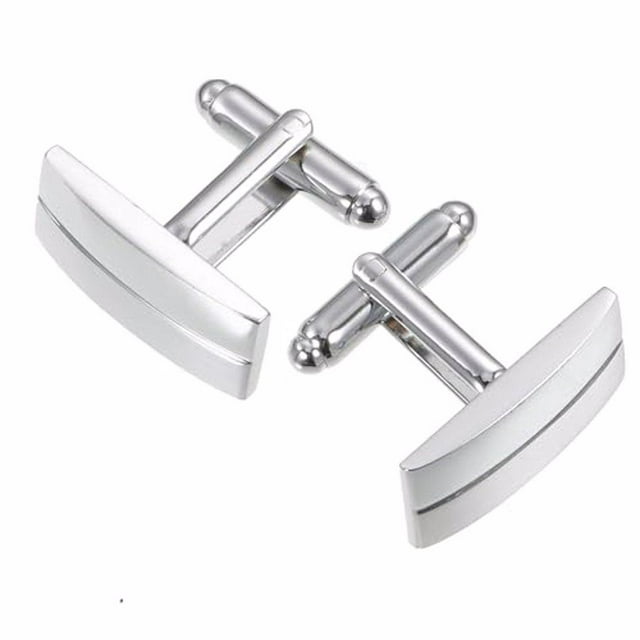 relayinert Iron Geometric Shape Cufflinks Add Touch Of Sophistication To French Shirt Simple Stripes Cufflinks