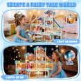 thumbnail image 6 of JoyStone Dollhouse with Warm Light, Pretend Play 14 Rooms DIY Playhouse, Kids Doll House with 2 Dolls, Creative Gift for Girls, Blue, 6 of 13