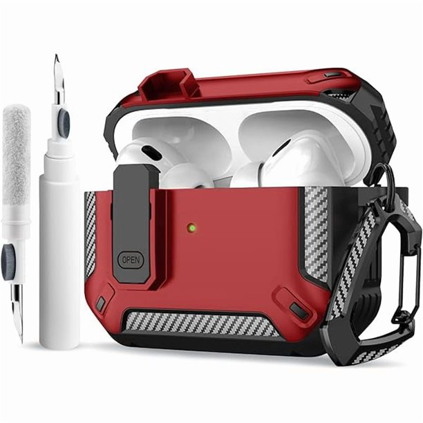 wonima44 for AirPods Pro 2nd/1st Generation Case Cover with Cleaner Kit & Keychain, Automatic Pop-up Full Protection Hard Protective Case with Secure Lock for Apple AirPods Pro 2 (2023/2022/2019)
