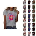thumbnail image 1 of T-shirts de la Saint-Valentin pour Femmes 2026 Mode Manches Courtes Col Rond Cœur Graphique, 1 of 4
