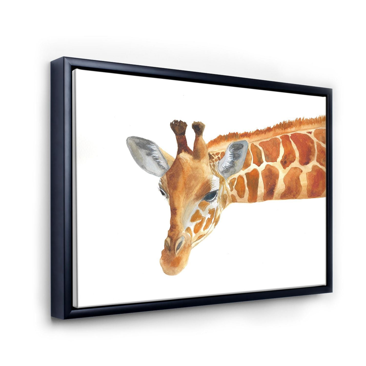 Designart Portrait of A Giraffe IX FLOAT FRAME WALL ART