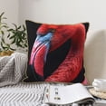 thumbnail image 6 of Haiem Closeup Red Flamingo Portrait Print Velvet Soft Solid Decorative Square Throw Pillow Covers Set with Elegant Piping Christmas Cushion Case for Sofa Bedroom Car-18"x18", 6 of 8