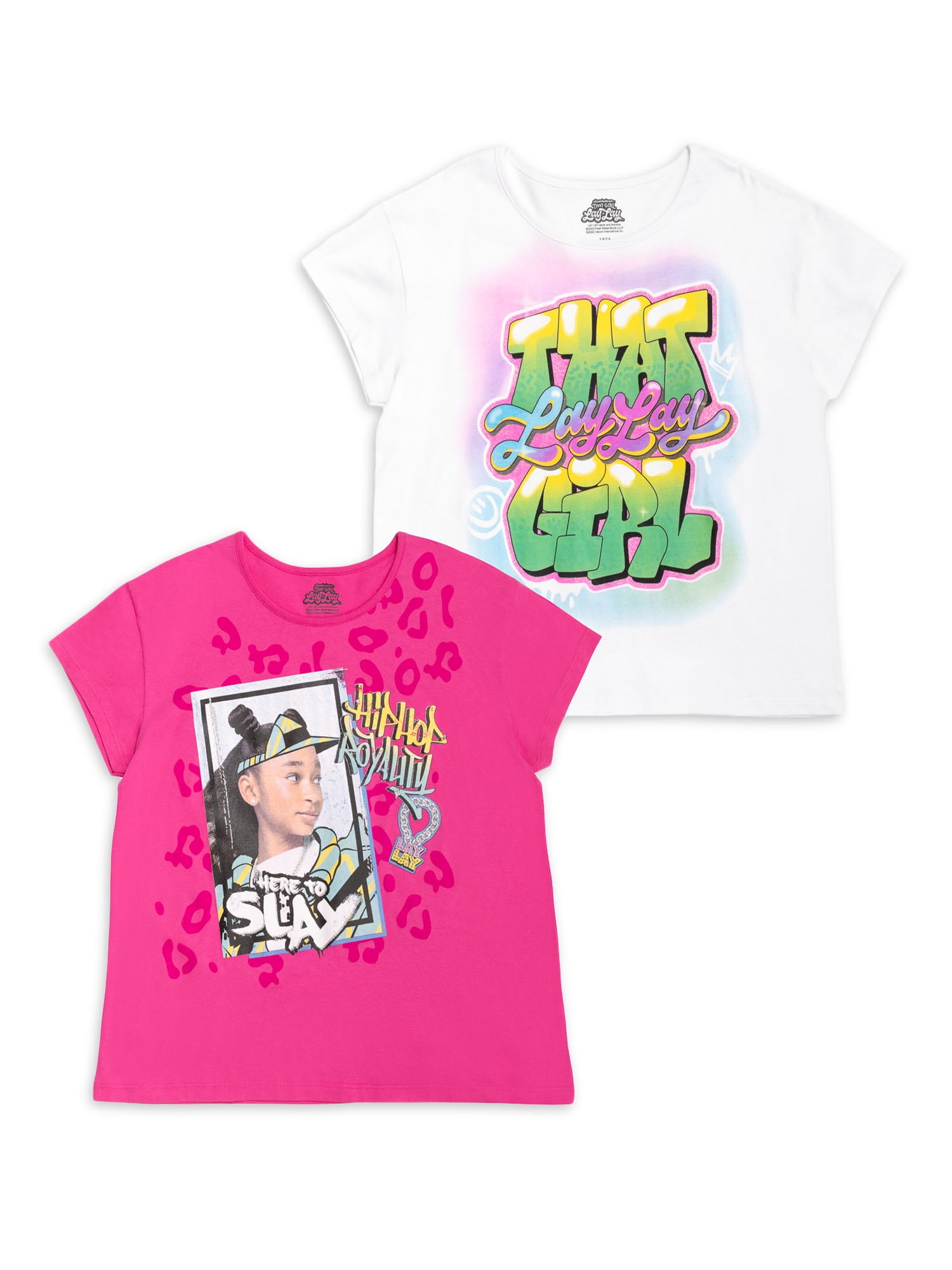 That Girl Lay Lay Girls Graphic 2-Pack T-Shirts, Sizes 4-16