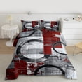 thumbnail image 2 of Feelyou Vintage Art Circle Bedding Comforter Set for Kids, Abstract Geometric Twin Comforter Sets, Retro Oil Printing Reversible Bedding Set, Breathable Home Decor, 2pcs, 2 of 8