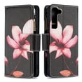 thumbnail image 6 of Nalacover for Samsung Galaxy A25 5G Zipper Wallet Case with Card Slots Holder, Floral Flower Pattern PU Leather Flip Cover for Women Girls, Wrist Strap Kickstand Magnetic Clasp Case, Lotus, 6 of 7