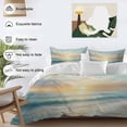 thumbnail image 3 of 3 Piece Ocean Sunrise Coastal Duvet Cover Set Queen Size, Microfiber Comforter/Quilt Cover with Corner Ties and 2 Pillowcases, Summer Beach Abstract Art All Season Soft Bedding with Zipper Closure, 3 of 8