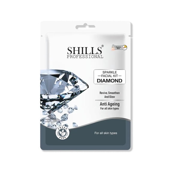 Shills Professional Diamond Sparkle Facial Kit, Anti-Ageing Treatment, For All Skin Types (90 Grams)