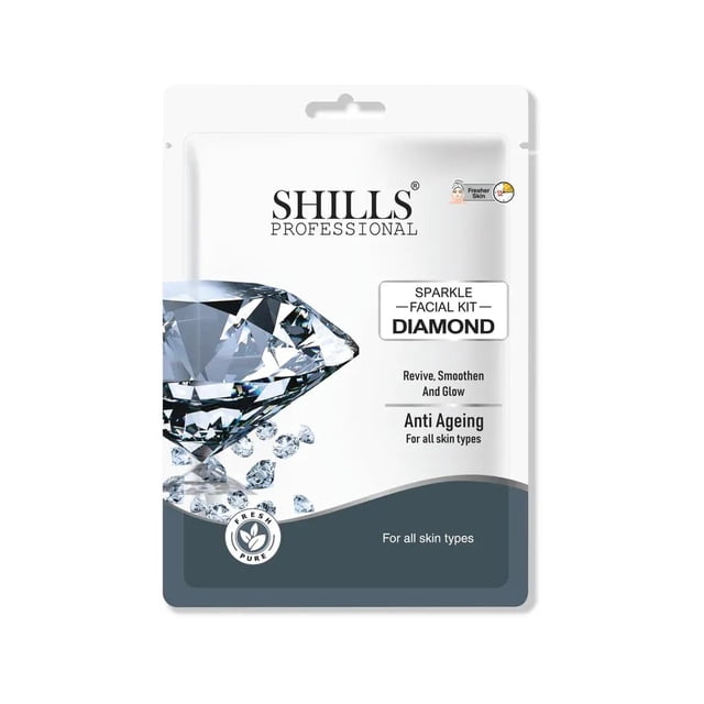 Shills Professional Diamond Sparkle Facial Kit, Anti-Ageing Treatment, For All Skin Types (90 Grams)