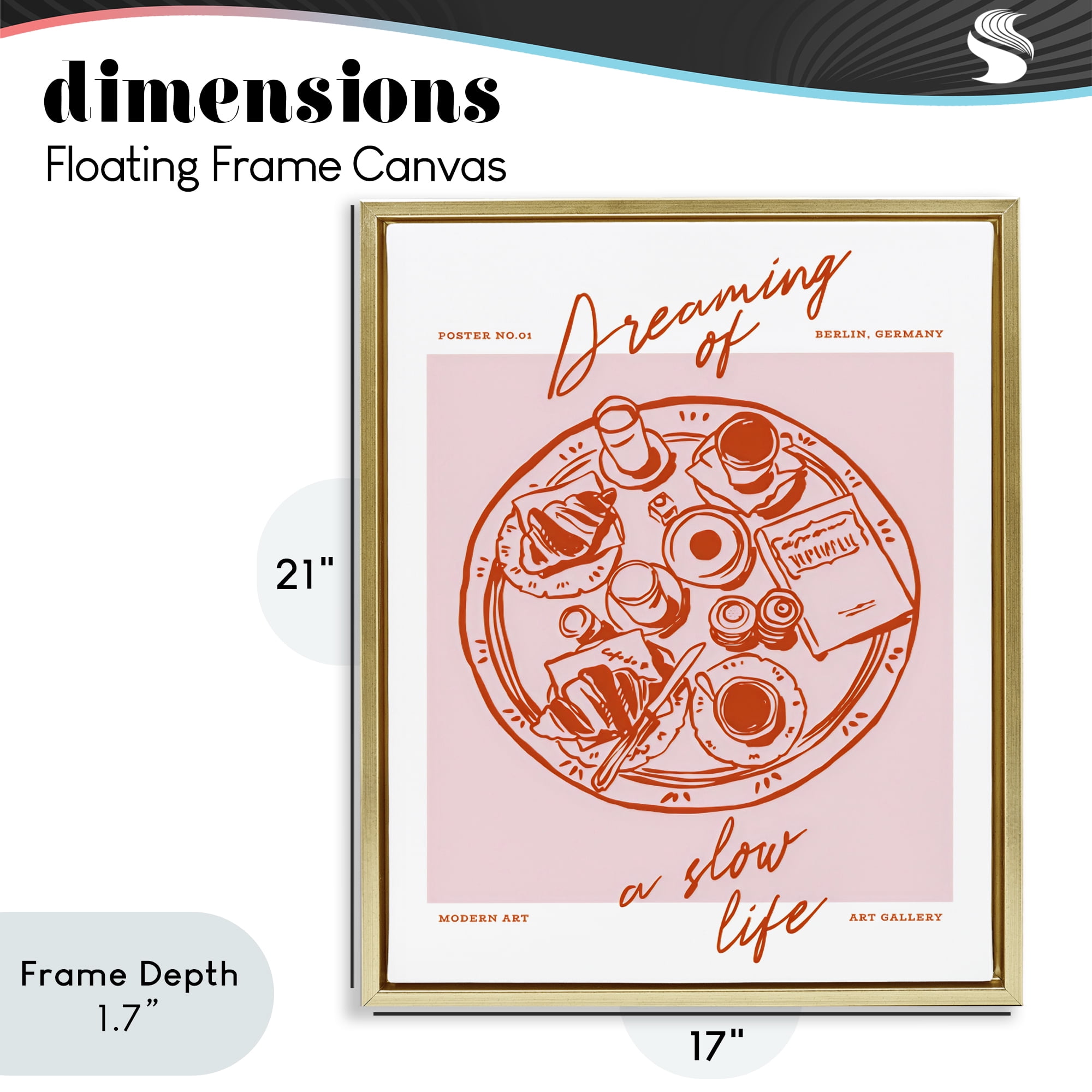 Stupell Industries Dreaming Of A Slow Life Gold Framed Floater Canvas Wall Art, design by The Prints Vibe