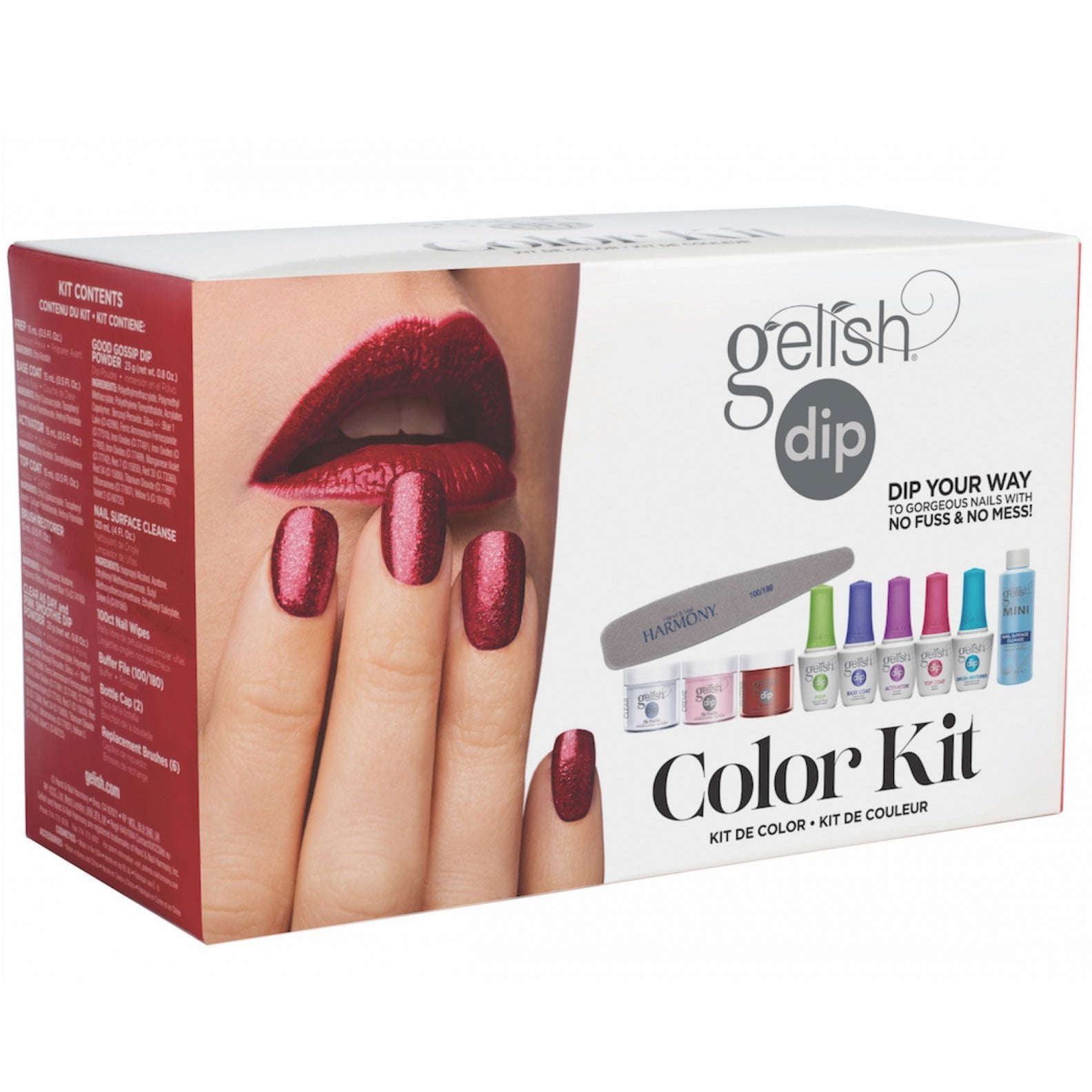 Gelish Harmony Soak Off Acrylic Powder Nail Polish Dip Manicure Set
