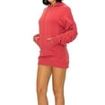 thumbnail image 2 of A2Y Women's French Terry Long Sleeve Side Shirring Hoodie Dress Rust M, 2 of 3