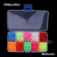 thumbnail image 1 of 1000pcs/Box High Quality Stoppers Round Mixed Color Fishing Cross Beads Double Pearl Floats Balls Drill MULTICOLOR, 1 of 1