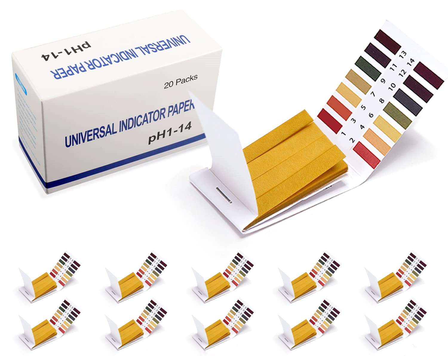 pH Test Strips, 10 Pack 800 Strips Litmus Test Strips pH 1-14 Test ...