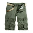 thumbnail image 2 of Men's Cargo Shorts Classic Stretch Mens Casual Shorts Drawstring Summer Workout Shorts Twill Chino Shorts No Belt Army Green,3XL, 2 of 4