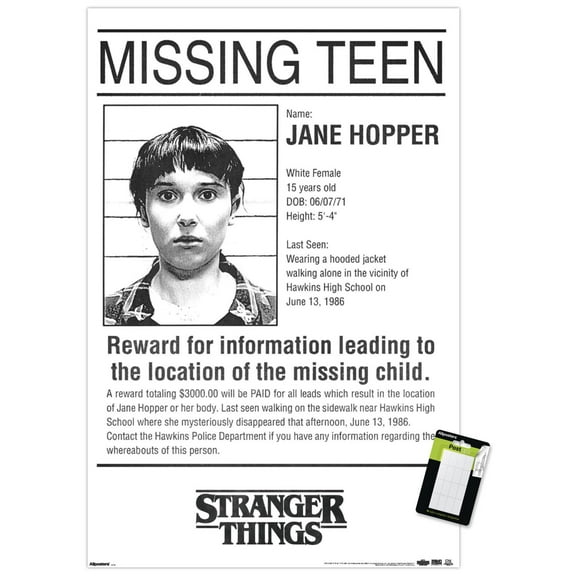 Netflix Stranger Things: Season 5 - Missing Teen One Sheet Wall Poster, 14.725" x 22.375"