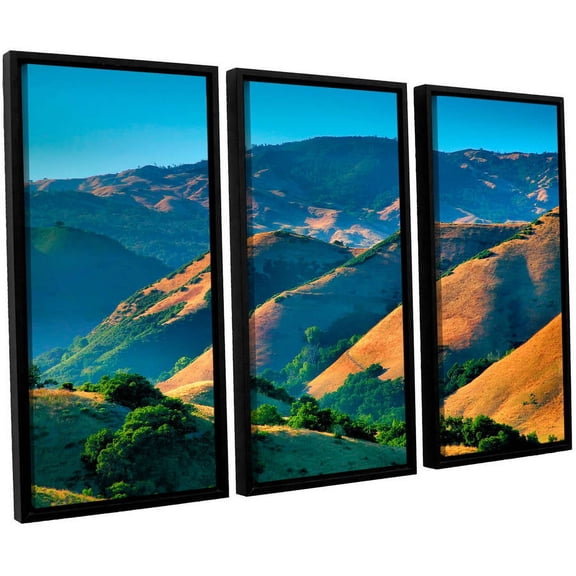 ArtWall Steve Ainsworth "Golden Hills" 3-Piece Floater-framed Canvas Set