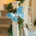 thumbnail image 4 of Ovzne Blue Sequin Butterfly Christmas Ornament - Simulated Fabric Tree Decoration, 4 of 6
