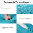 thumbnail image 3 of POCASSY Patio Furniture Cushions Set of 5, 22.5"*22.5" Outdoor Cushion for Patio Furniture, Water Resistant, Fade Resistant, Deep Seat and High Back Cushion for Chair, Sofa, and Couch, Turquoise, 3 of 7