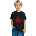 thumbnail image 5 of Mgmyaa Boys' and Girls' Short Sleeve T Shirts Kids Summer Maple Leaf Print Loose Tops Casual Crewneck Basic Tees 3-10Y, 5 of 8