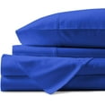 thumbnail image 4 of 4 PC Bed Sheets Set, 100% Egyptian Cotton, 800 Thread Count, 15 Inch Deep Pocket on Fitted Sheet, Royal Blue Solid Full XL Size, 4 of 5