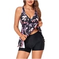 thumbnail image 2 of Xunlbb Plus Size Swimsuit for Women Close Fitting Body Shaping Bath Suit Multicolor Bikini with Crew Neck Slim Straps Summer Vacation Fashion Beach Party XXXXXL, 2 of 6