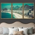 thumbnail image 3 of wall26 - 3 Piece Framed Canvas Wall Art - Rio De Janeiro, Brazil - Copacabana Beach - Modern Home Art Stretched and Framed Ready to Hang - 16"x24"x3 Natural, 3 of 5
