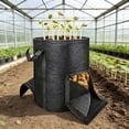 thumbnail image 4 of YaoZQ 15 Gallon Extra Large Potato Grow Bags with Access Flap, Heavy Duty Fabric Planter for Big Harvest Taro Onions, Outdoor Gardening Container, Black, 4 of 6