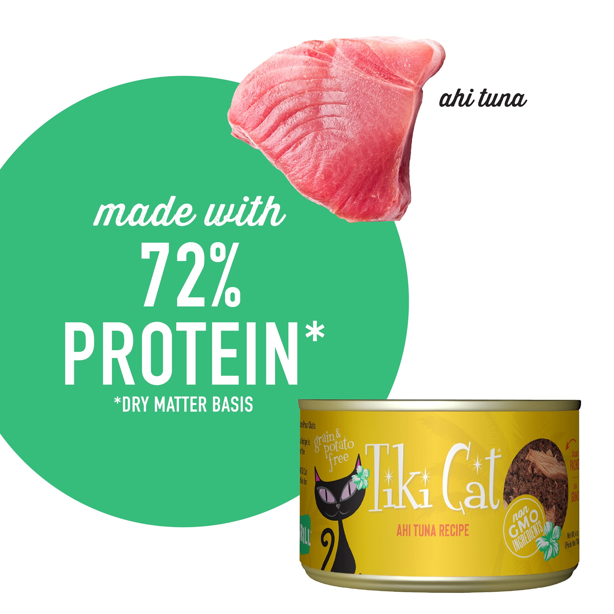 (2 pack) Tiki Cat Grill Wet Cat Food, Ahi Tuna, 6 oz. Can