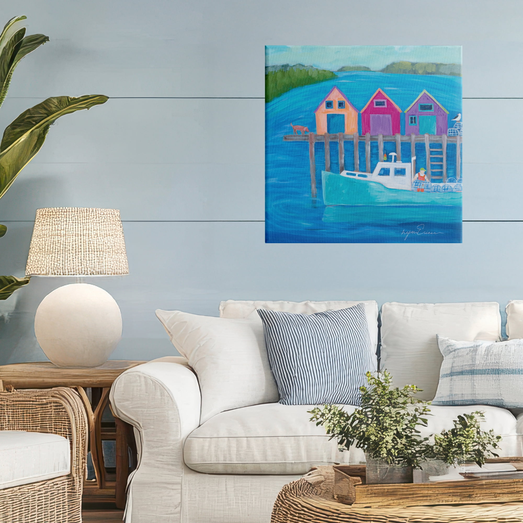 Stupell Industries Work Day at Seaside Village Canvas Wall Art, design by Lynn Ericson Fine Art