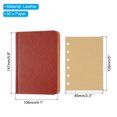 thumbnail image 2 of Uxcell 6 Ring Binder Cover, 1 Pack A7 kraft Leather Notebook Binder Mini Refillable Loose Leaf Personal Planner with 50 Sheets Paper, Orange, 2 of 7