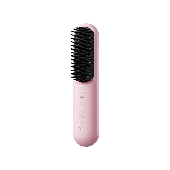 Cordless Hair Straightener Brush,TTOOGO Rechargeable Wireless Hair Straightening Comb with 4 Heat Settings, Portable MCH Ceramic Heating Mini Straightener for Travel Home Salon Use