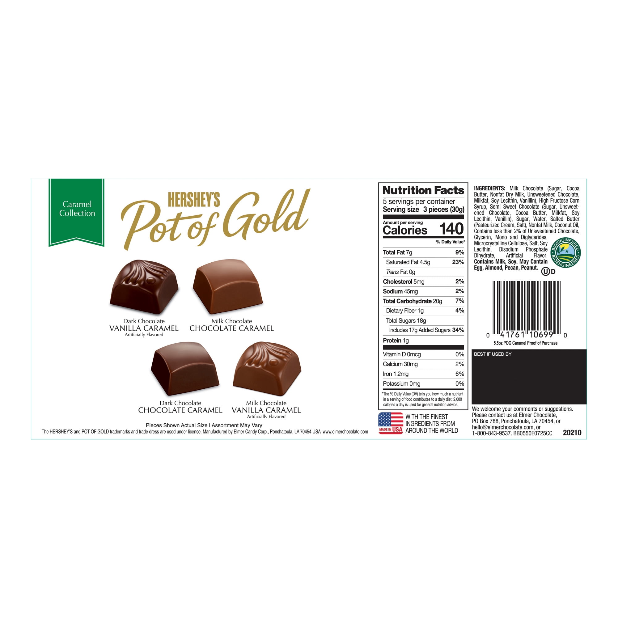 (4 pack) Hershey's Pot of Gold Milk and Dark Chocolate Caramel Pieces 5.5oz Assortment