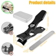 thumbnail image 7 of Nail Clippers for Thick Nails Wide Jaw Nail Cutter Stainless Steel Nail Trimmer with Nail File and Leather Case Splash Proof Fingernail Cutter Labor Saving Fingernail Trimmer for Women Men, 7 of 7