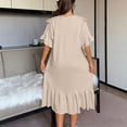 thumbnail image 6 of BUIGTTKLOP Plus Size Fuzzy Fleece Nightgown for Women Built in Bra Short Sleeve Ruffle Bowknot Nightdress Sleepwear, 6 of 6