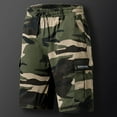 thumbnail image 2 of Yufatyle Mens Solid Camo Drawstring Shorts Elastic Waist Workout Sports Shorts Beach Vacation Shorts with Multi Pockets XL, 2 of 4